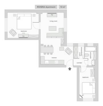Фото номера Люкс с 2 спальнями и диваном-кроватью — 6/1 Fiszera Street Апартаменты Sanhaus Apartments г. Сопот 11