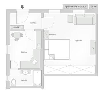 Фото номера Номер-студио — 6/1 Bałtycka Street Апартаменты Sanhaus Apartments г. Сопот 10